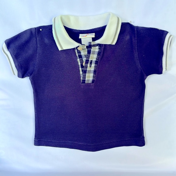 Vintage 2002 Gently Worn b.t Kids Top & Shorts Set - 6-9 M - Navy Blue & Green - Picture 3 of 12